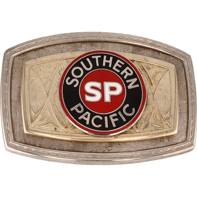 Southern Linea Pacific Sp Ferrovia RR Treno Segno NOS Vintage Cintura Fibbia
