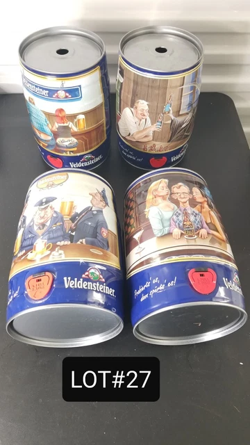 Lot of (6) EMPTY 5 LITER BEER CANS RETRO/VINTAGE EUROPEAN ASSORTED LOT#27