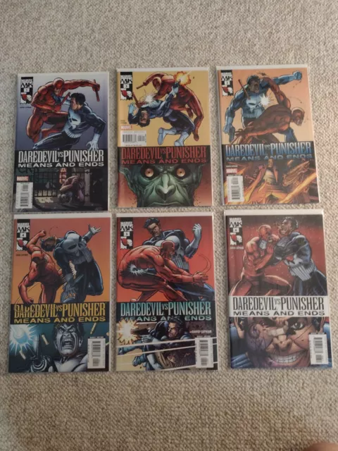 Daredevil vs Punisher: Means and Ends #1-6 Complete Series David Lapham Set Run