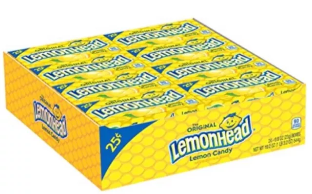 Lemonheads Candy 24 Count Box Lemon Head Bulk Candies Lemonhead 24 Packs