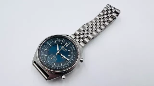 VINTAGE WATCH SEIKO Aquamarine 6139 7070 Chronograph Automatic
