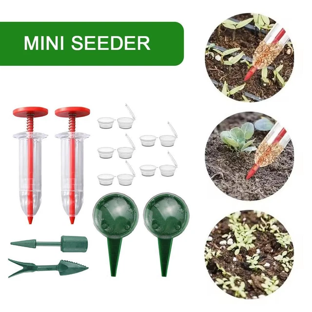 Seminatore Manuale Per Giardinaggio - 6 Pezzi Con 10 Custodie, Dosatore Di Semi Regolabile Per Fiori, Ortaggi, Prato, Giallo