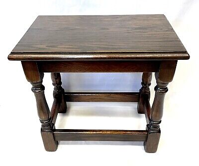 Antique Style Oak Joint Stool / Occasional Table / Lamp Stand / Coffee Table a26 3