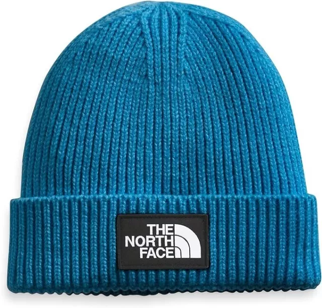 The North Face Logo Box Beanie mit Bündchen, Banff Blue, Einheitsgröße kurz