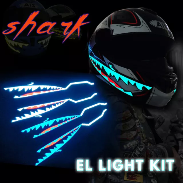 Motorcycle Bike Helmet Led Light Strip EL Cold Light Night Riding Signal Sticker