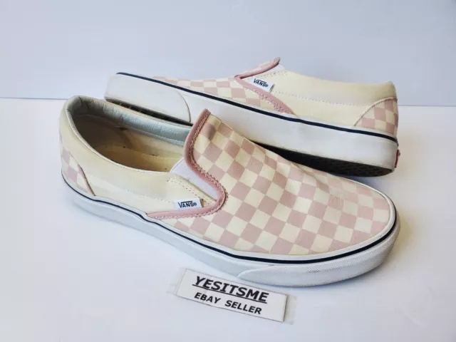 Vans Classic Pink Checkerboard Slip On Shoe Sneakers Mens 10/Womens 11.5