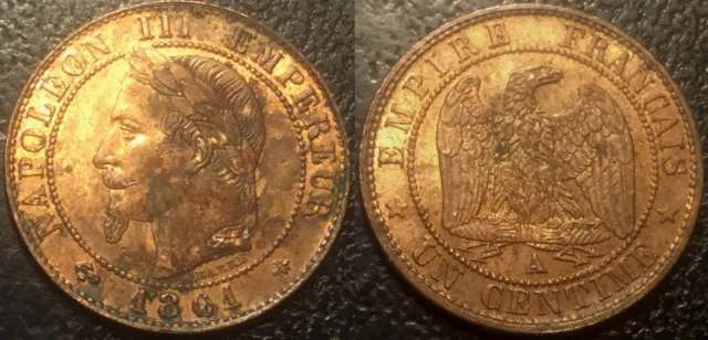 Napoléon III - 1 centime tête laurée 1861 A, Paris SUP - F.103/1