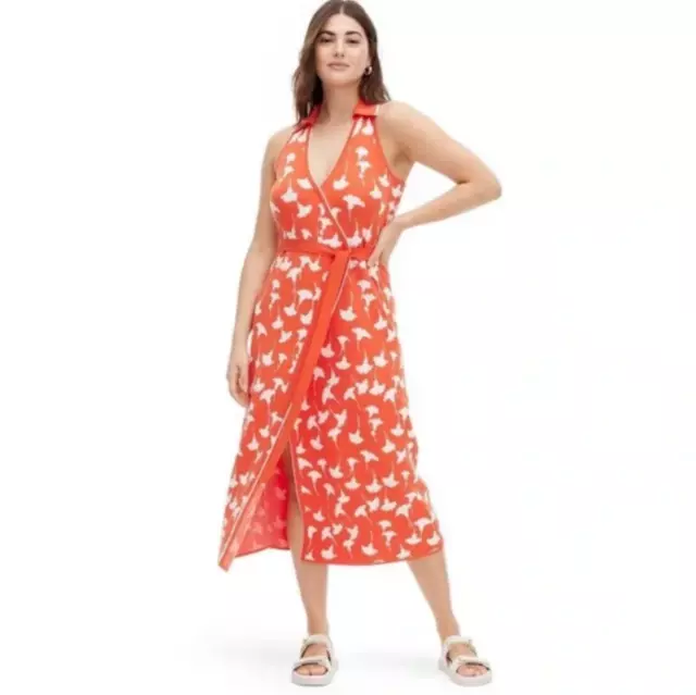 DVF Diane Von Furstenberg X Target Ginkgo Cherry Tomato Wrap Dress S SOLD OUT
