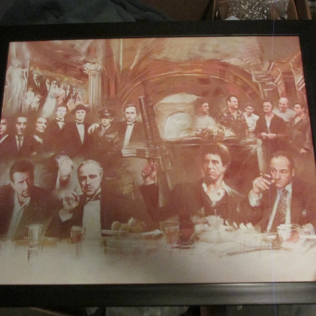 Scarface Goodfellas Godfather Sopranos Poster Decorative Hand Painted  on Canvas