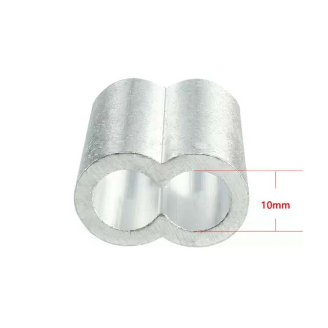 10mm 3/8-inch Cable Wire Rope Aluminum Sleeves Clip Crimping Loop 10pcs 2