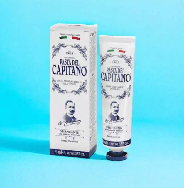 Pasta Del Capitano Whitening Toothpast 3.57 Oz 75ML Original 100%