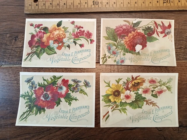 1880s trade cards, Lydia E. Pinkham's Vegetable Compound. Starkey Owego N.Y.(M2)