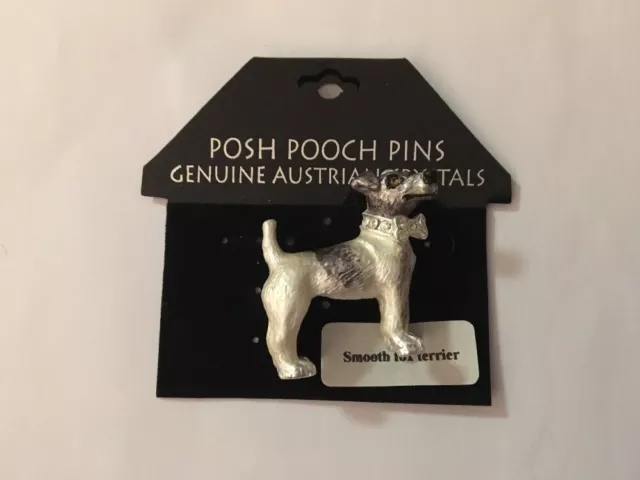 Nuevo Elegante Alfileres de Perro Broche Suave Fox Terrier Perro Cristales Austriacos