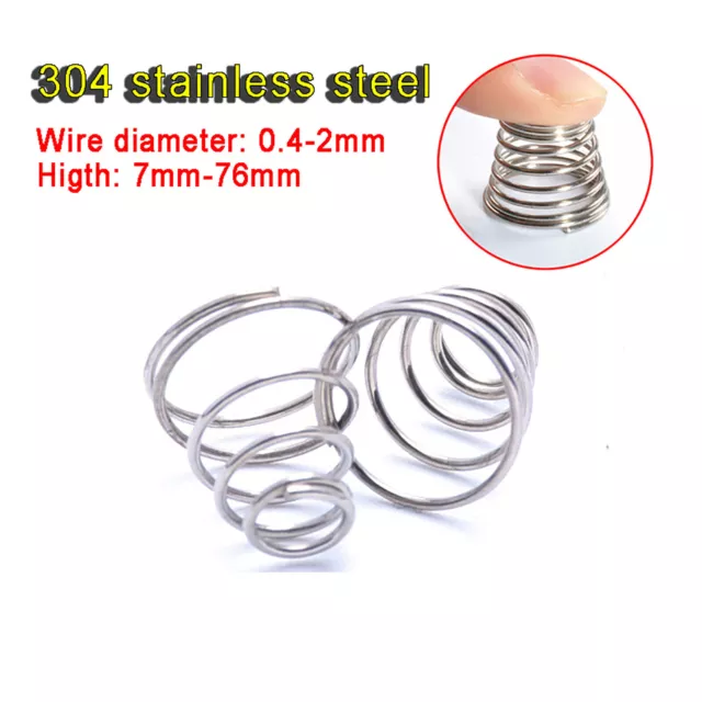 304 Stainless Steel Conical Cone Compression Spring Springs 0.4-2mm Wire Dia