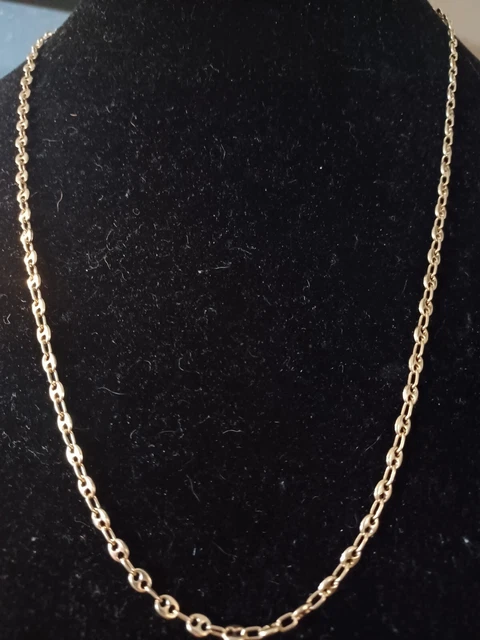 14K Gold Chain! 21.5" Designer Anchor Link Necklace! 3.3Mm! Hallmarked 14Kt!