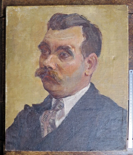 Tableau Peinture Huile / toile. Début 20e  Postimpressionniste. Portrait d'homme