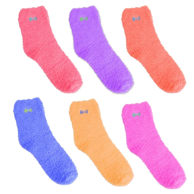 6Pairs Women Girls Fuzzy Towel Socks Cozy Soft Warm Floor Socks Winter Hosiery
