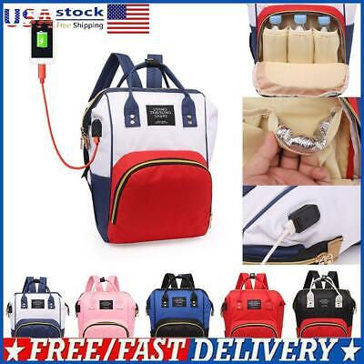 Mummy Maternity Nappy Diaper Bag Large Capacity Baby Travel USB Backpack Handbag
