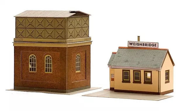 Superquick Card Kit A8 - Water Tower + Weigh Bridge - Oo / Ho Model Trains