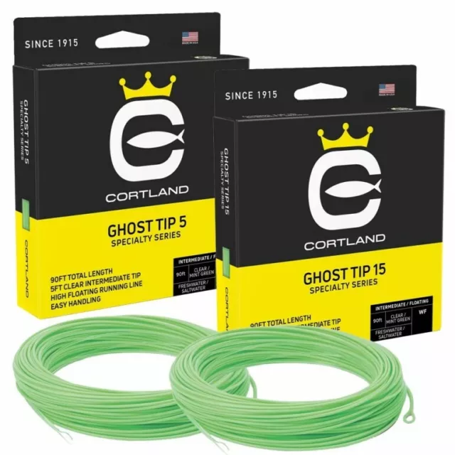 CORTLAND PRECISION CLEAR GHOST SINK TIP FLY LINE NEW 3',  5', & 15' Tips