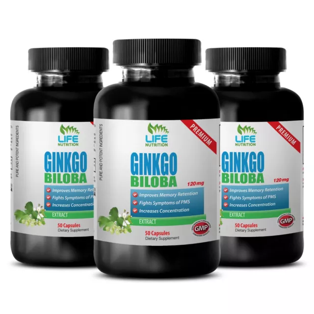 Gingko - Ginkgo Biloba Extract 120 mg - Boost Oxygen to the Brain Pills 3B