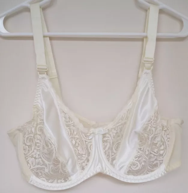 HANES HER WAY 40C Cream White Bra Vintage Semi Sheer Lace See Through No  Pads $16.99 - PicClick