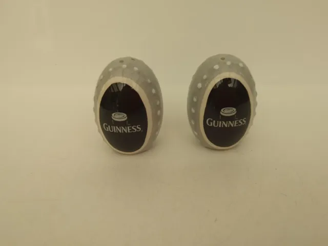 Novelty Pair Of Ceramic Guinness Rugby Balls  Salt & Pepper Pots