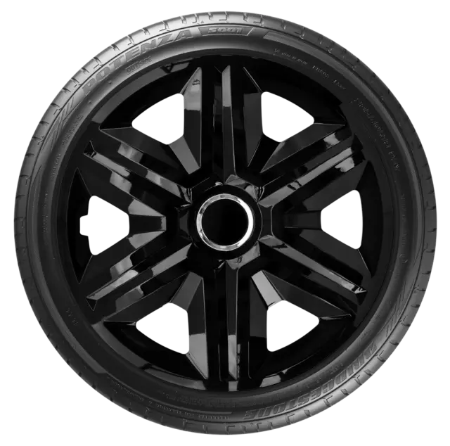 4x Wheel Covers Hub Caps 16Inch Universal Wheel Trims ABS 16" Trim [FAST Black]