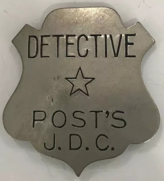 J.D.C. Detective Sergeant Badge Pin Post’s Cereal Premium (1930's) Silver Tone