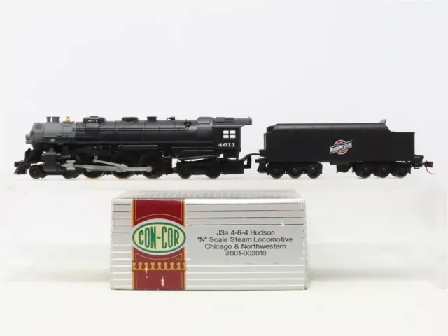 N Scale Con-Cor 001-003018 CNW Chicago & Northwestern J3a 4-6-4 Steam Loco #4011