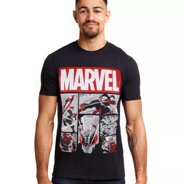 Offizielles Herren Marvel Comics Heroes T-Shirt schwarz S-XXL