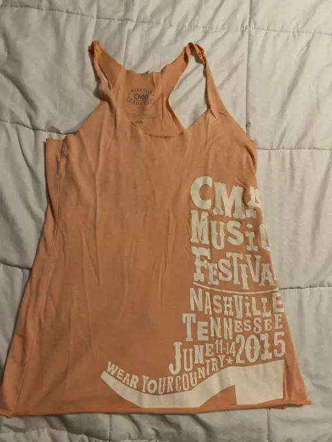 CMA Music Festival Tank Top T-shirt Peach 2015 CMA Fest Small Country Womens