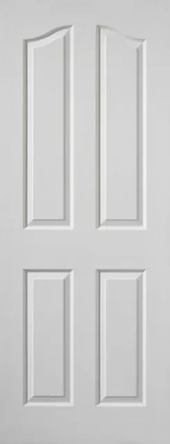 ✅Branded White Textured 4 Moulded Panel Edwardian Top Arched Internal Door