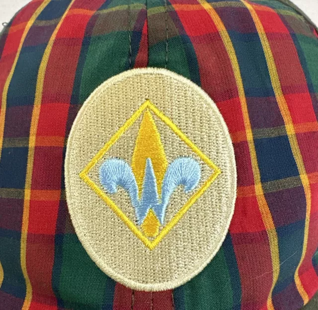 Cub Scout Webelos Hat Cap Boy Scouts of America BSA Twill Plaid Green M/L 2