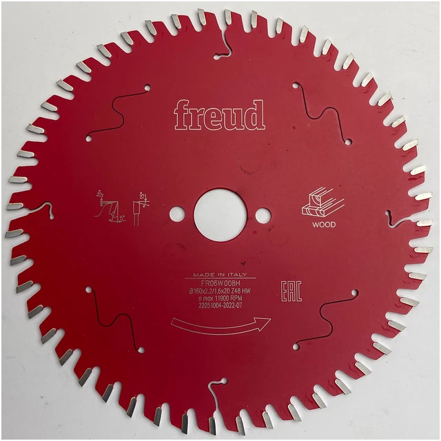 Freud Circular Sawblade  HW Wood 160 x 20 x 2.4/1.6 x T48 FR06W008H