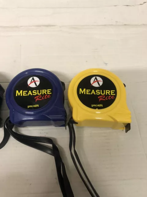 3 x advent measure rite 5m tape measure set mixed colour brand new 3