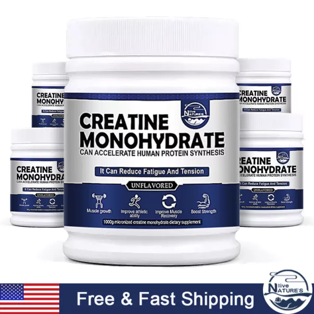 Pure Creatine Monohydrate (Micronized) - 5 Grams Per Serving,Unflavored Creatine