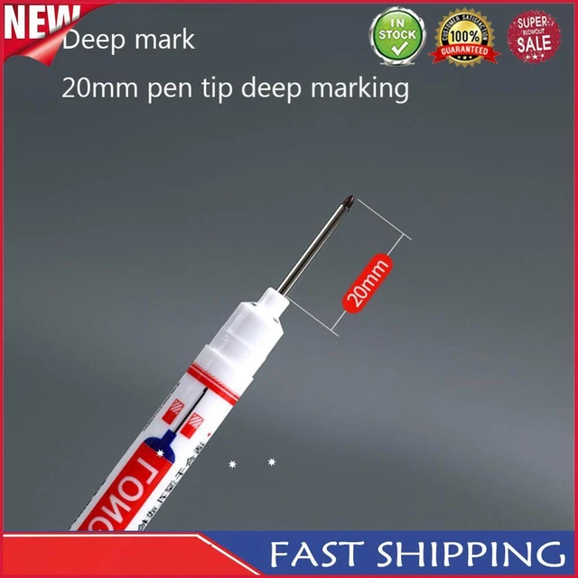 Long Head Marker Woodworking Multi-purpose Deep Hole Marker Pen Decor (Red)
