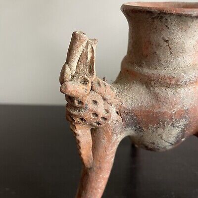 Pre-Columbian Costa Rican Atlantic Watershed Pottery Tripod Ritual Vase Animals 4