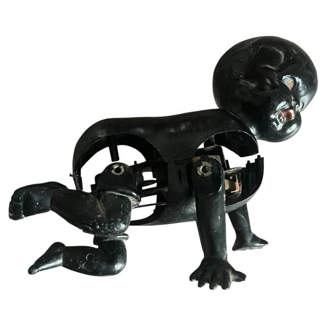 RARE ANCIEN JOUET mécanique en tôle la grenouille sauteuse EUR 49,00