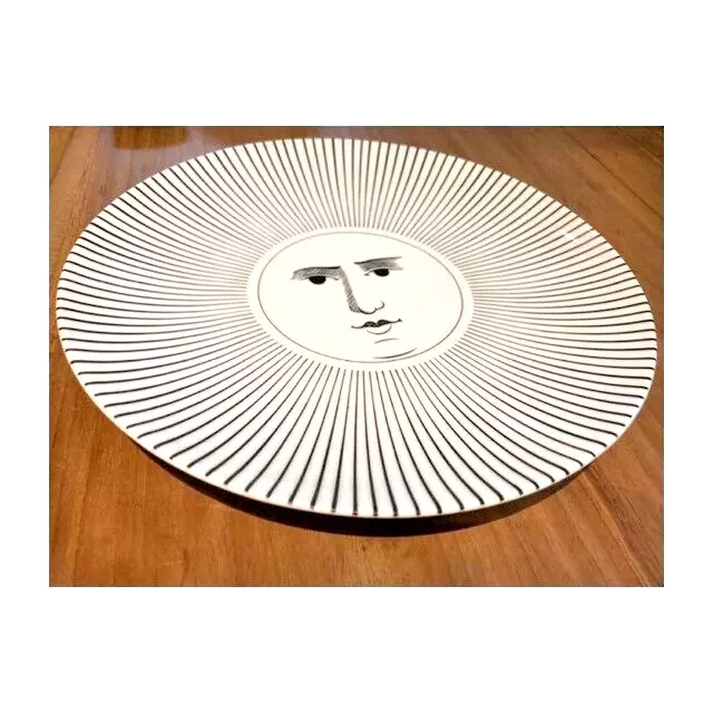 Fornasetti plate "SOLI E LUNE" Italy black and white 10.6inch rare design