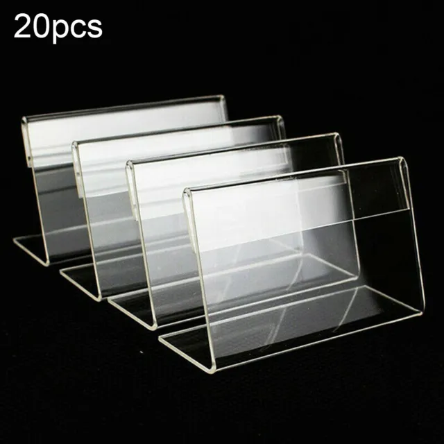 Transparent Acrylic L shaped Price Tag Holder Stand 6*9cm (Pack of 20)
