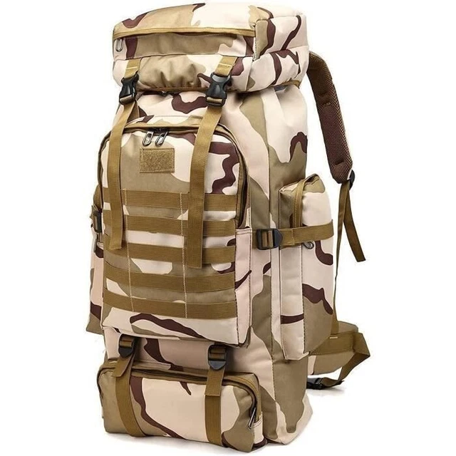 Sac à Dos Militaire 80L Grande Capacité - Parfait Pour Randonnée, Camping, Chasse - Vert
