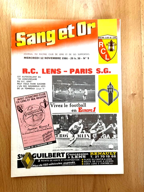 Match Report of Paris Saint-Germain FC vs Matra Racing de Paris - 1986