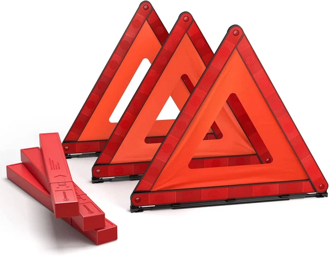 3 Pack Pownrun S2 Foldable Reflective Triangle