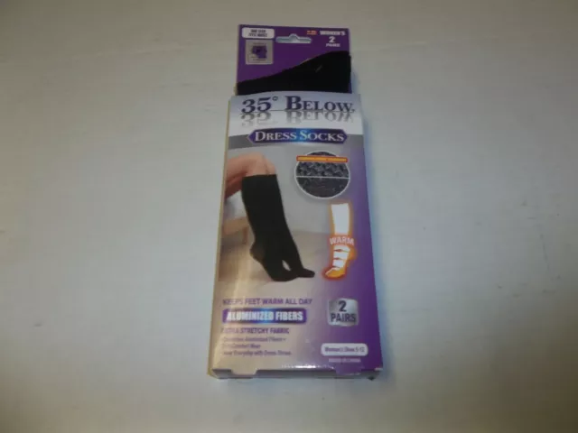 35 below Women's Dress Socks 2- Pair  Black/Beige One Size Fits Most