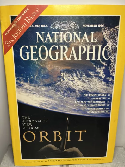 National Geographic Magazine November 1996 Orbit - Vintage Collectable