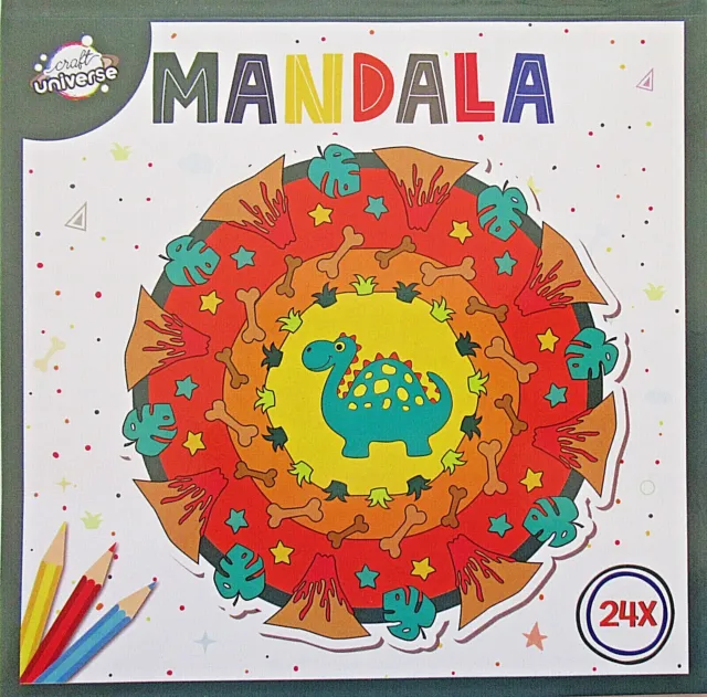 Mandala Malbuch Dinosaurier Malbücher Kinder 24 Motive ausmalen malen zeichnen