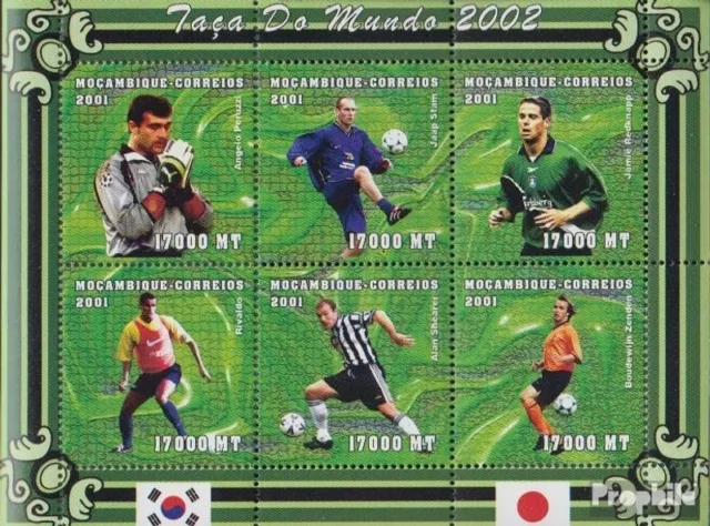 Mosambik 1865-1870 Sheetlet nuevo con goma original 2001 Fútbol-WM 2002