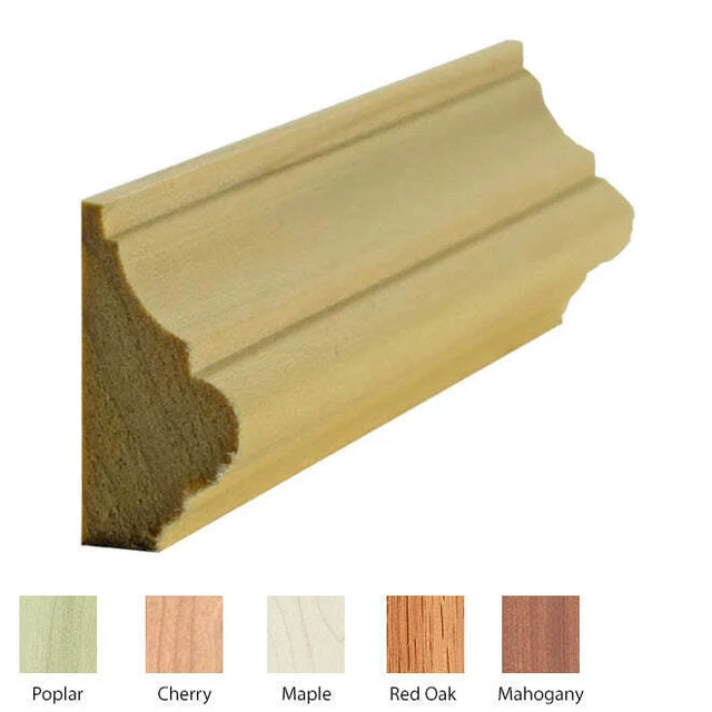 Base Cap Moulding EWBC29, 3/4" x 1-1/2" Unfinished Solid Hardwood Trim